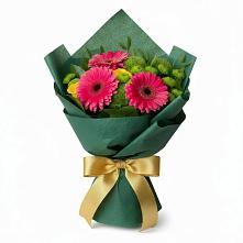 Букет цветов из:  Герберы, Розы и Хризантемы #REPLACE_PRED# Новый Сад